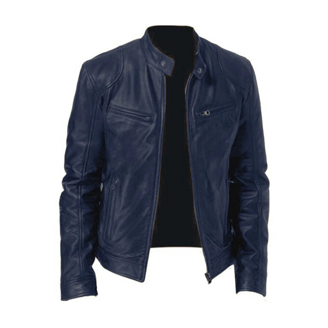 Chaqueta clásica para hombre en efecto piel