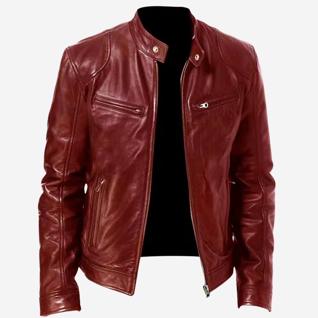 Chaqueta clásica para hombre en efecto piel