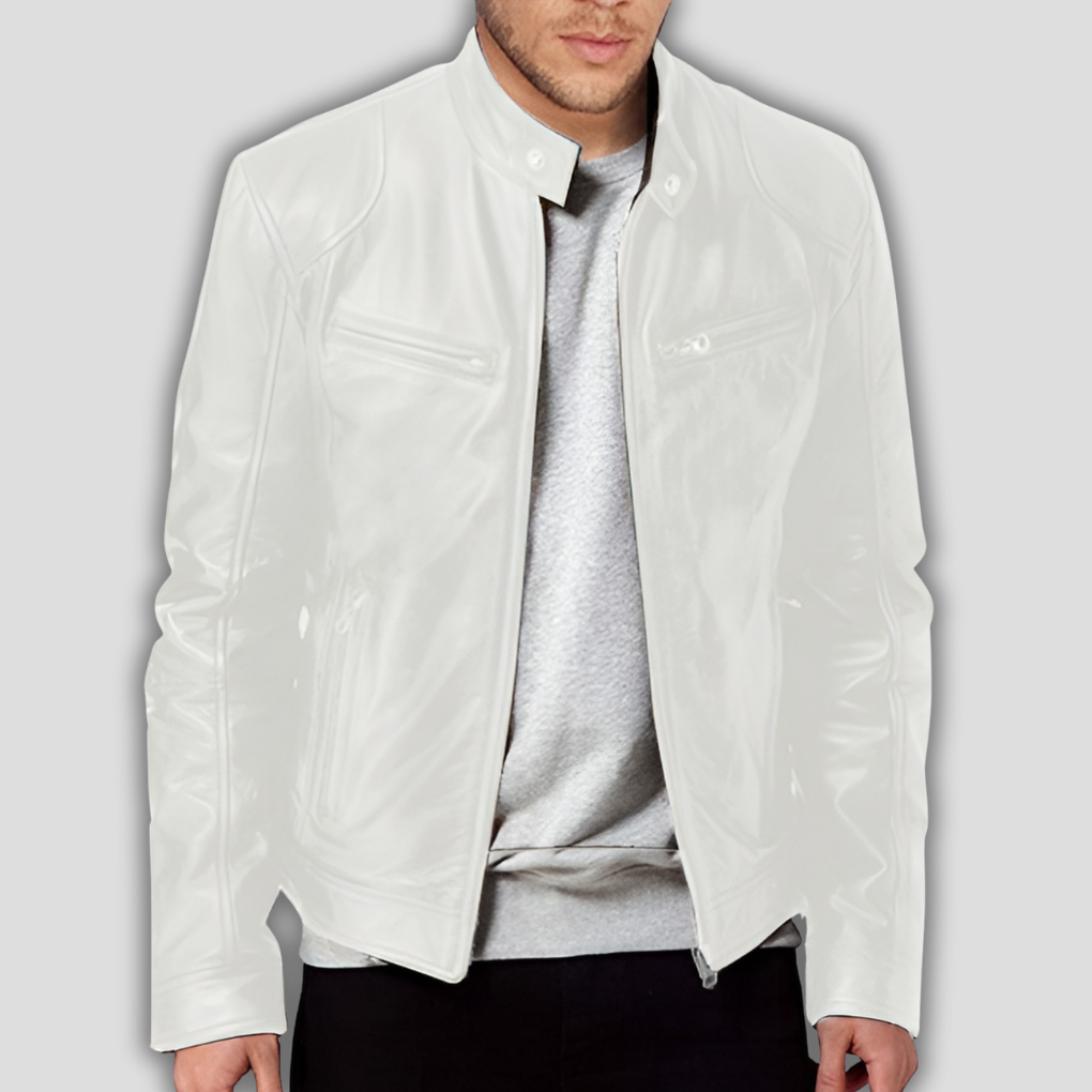 Chaqueta clásica para hombre en efecto piel