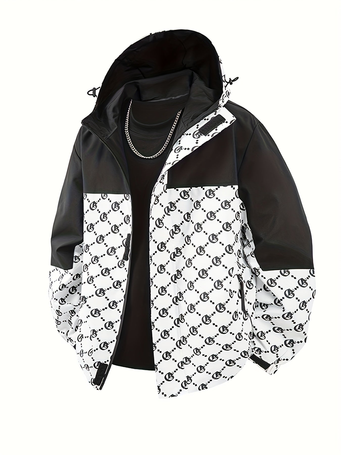 Chaqueta con capucha para hombre | Corte regular | Cortavientos con cremallera | Estilo casual para exterior