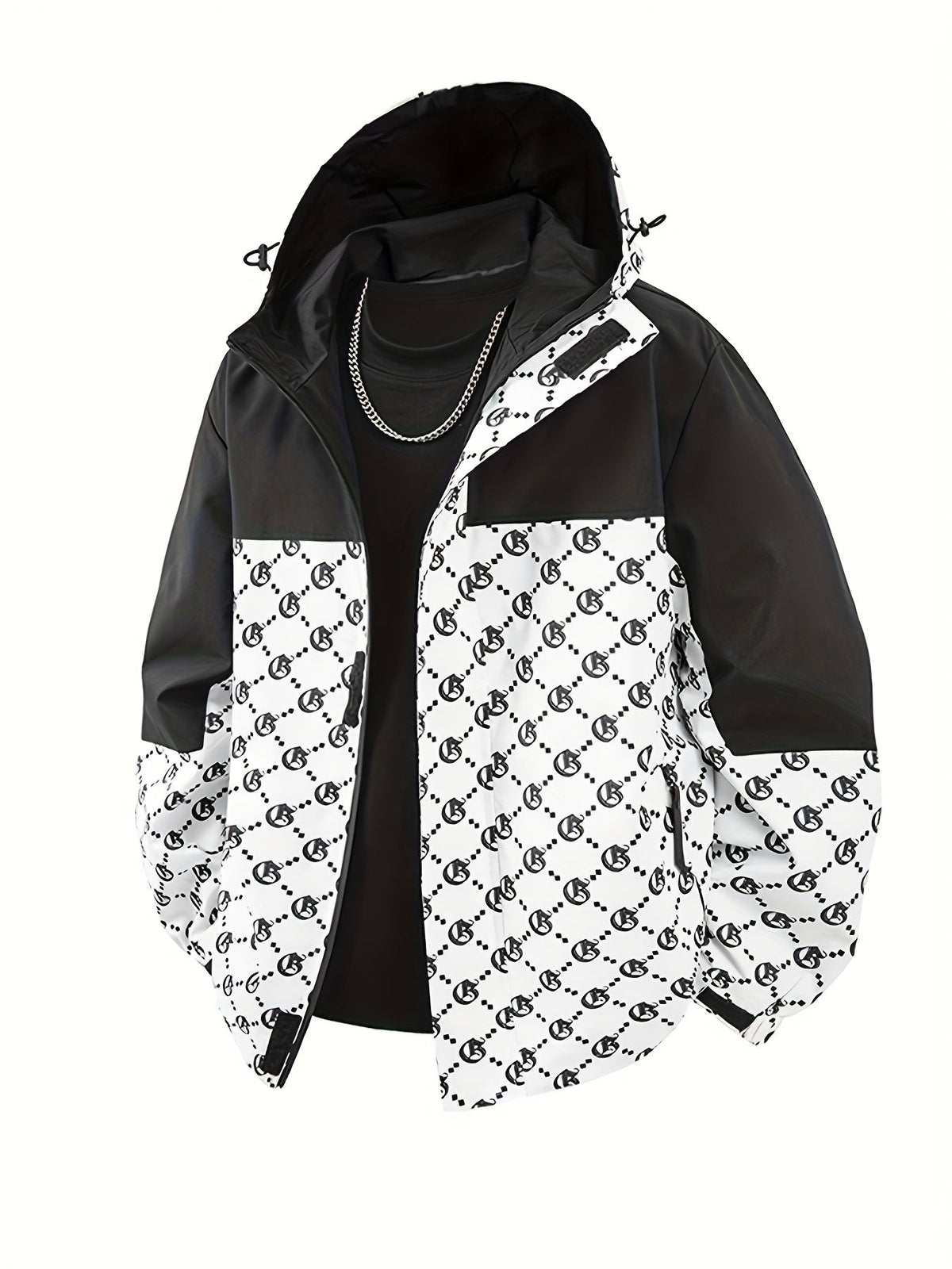 Chaqueta con capucha para hombre | Corte regular | Cortavientos con cremallera | Estilo casual para exterior