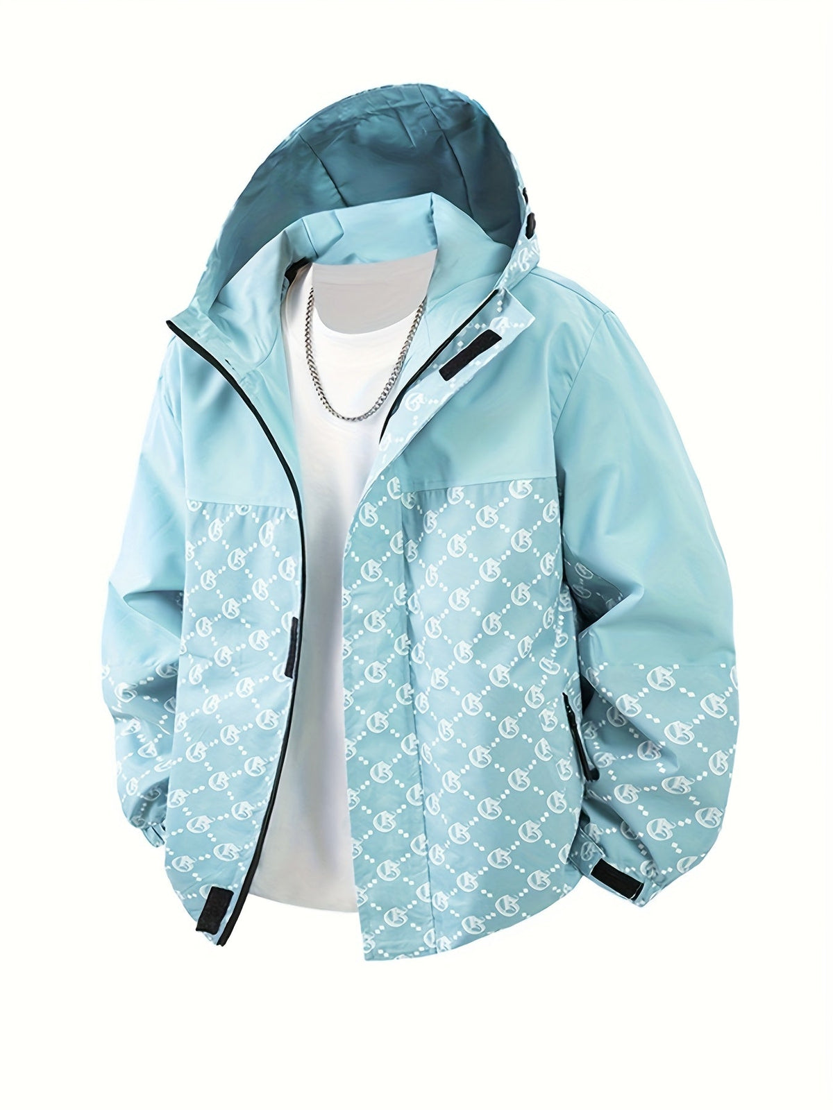 Chaqueta con capucha para hombre | Corte regular | Cortavientos con cremallera | Estilo casual para exterior