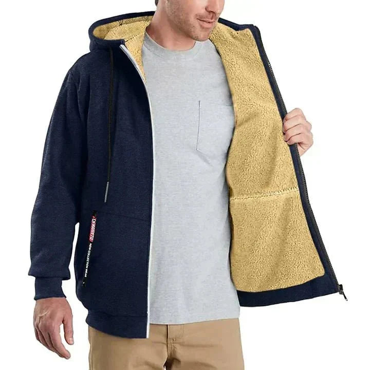 Chaqueta con capucha y cremallera de forro polar