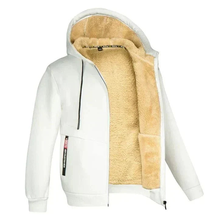 Chaqueta con capucha y cremallera de forro polar