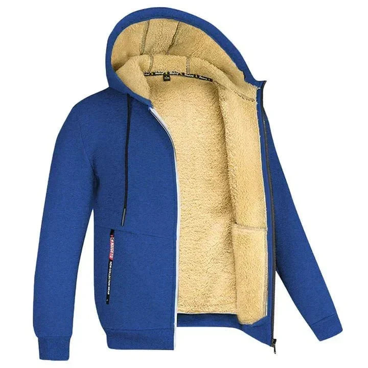 Chaqueta con capucha y cremallera de forro polar