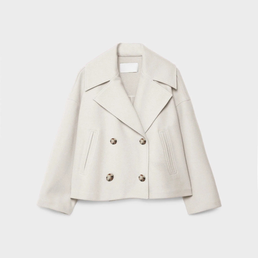 Chaqueta corta cruzada para mujer de otoño e invierno