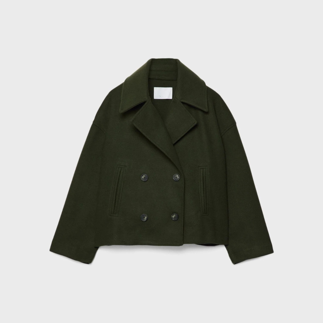 Chaqueta corta cruzada para mujer de otoño e invierno