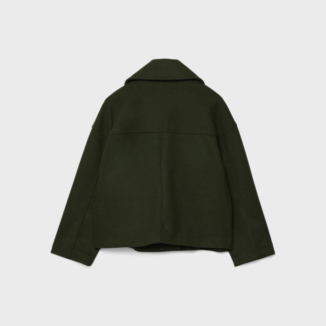 Chaqueta corta cruzada para mujer de otoño e invierno
