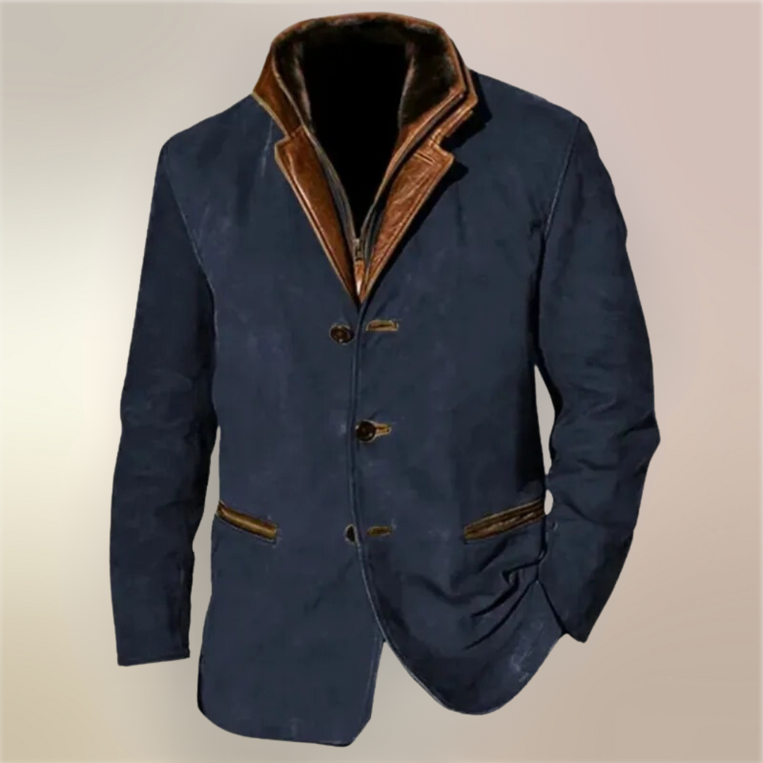 Chaqueta de cuero de ciervo para hombre estilo vintage – Elegancia clásica y comodidad moderna