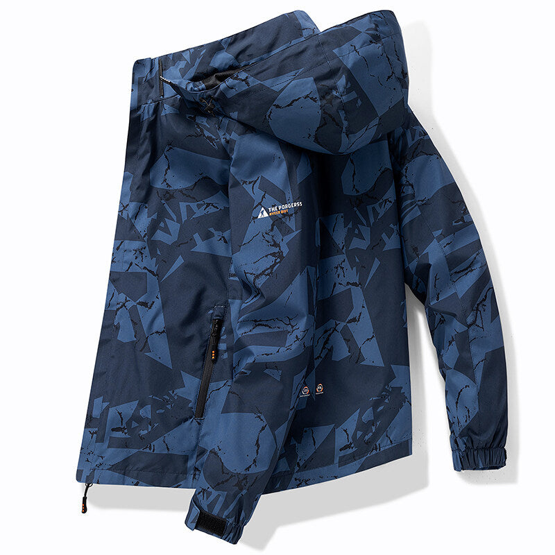 Chaqueta de esquí para hombre elegante con capucha y diseño deportivo