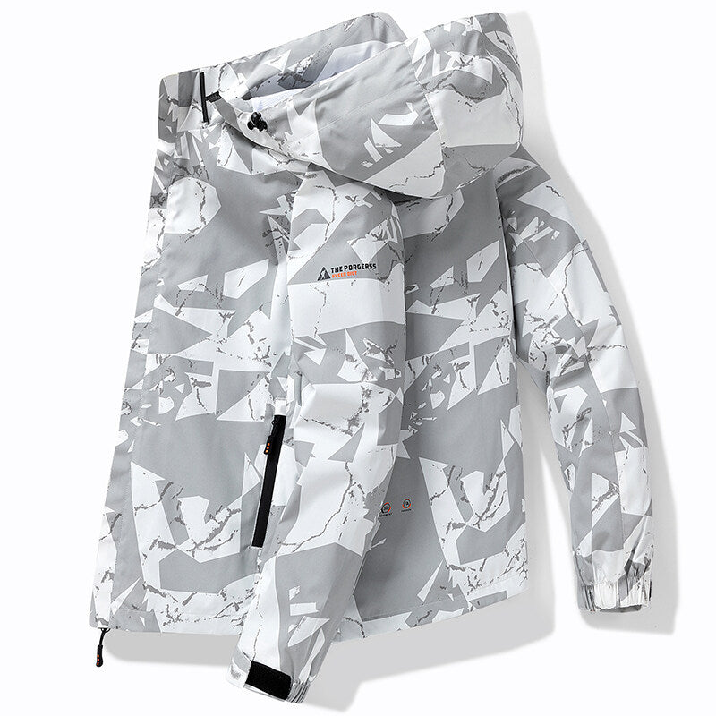 Chaqueta de esquí para hombre elegante con capucha y diseño deportivo