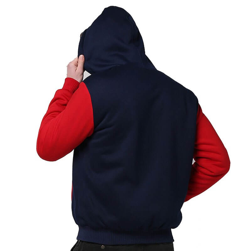 Chaqueta de forro polar de invierno para hombre con capucha y cremallera