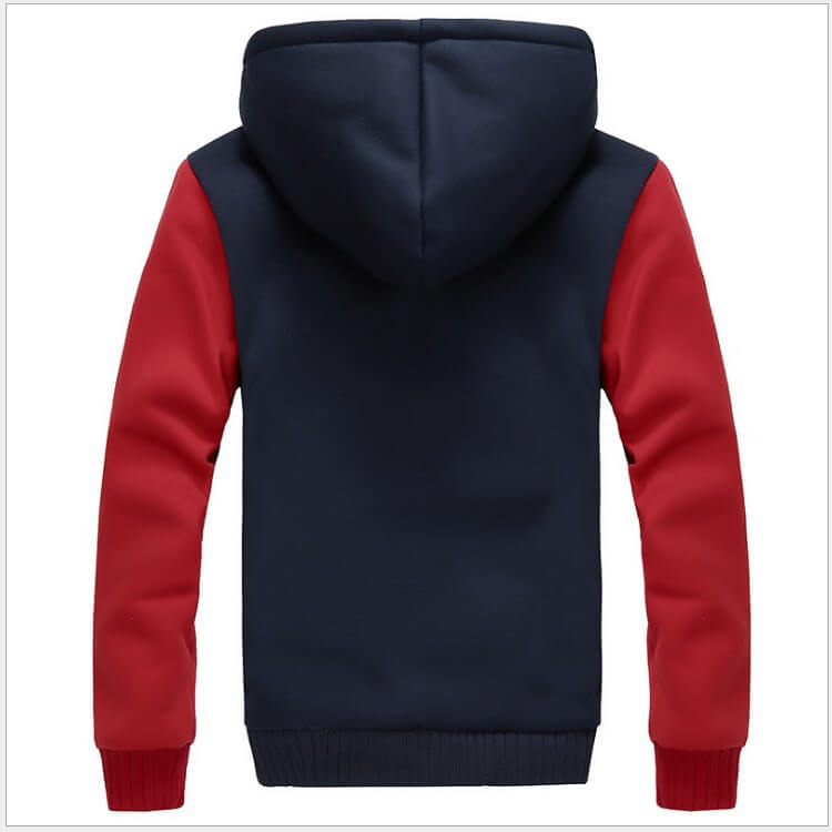 Chaqueta de forro polar de invierno para hombre con capucha y cremallera
