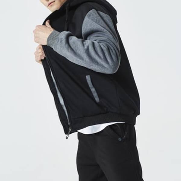 Chaqueta de forro polar de invierno para hombre con capucha y cremallera