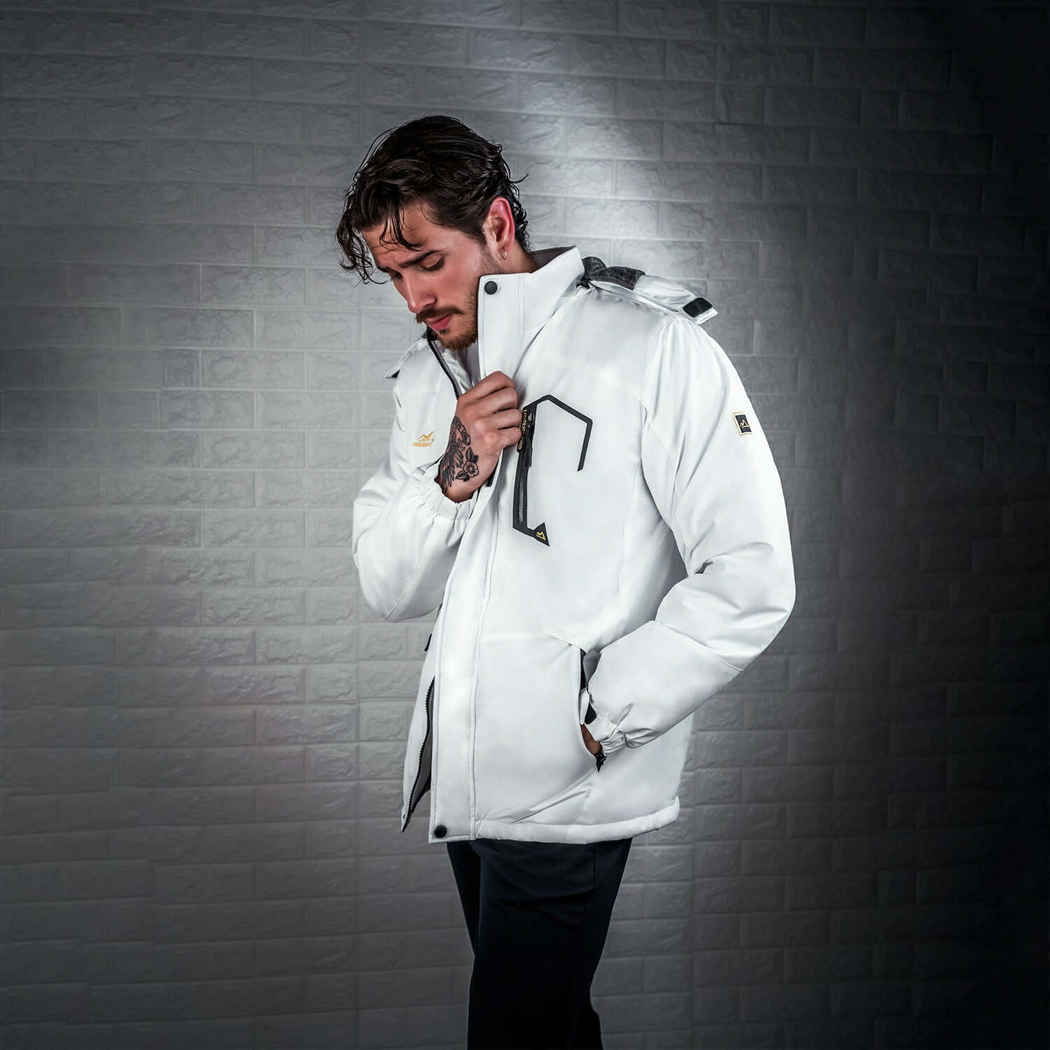Chaqueta de invierno cálida para hombre - Chaqueta de esquí impermeable