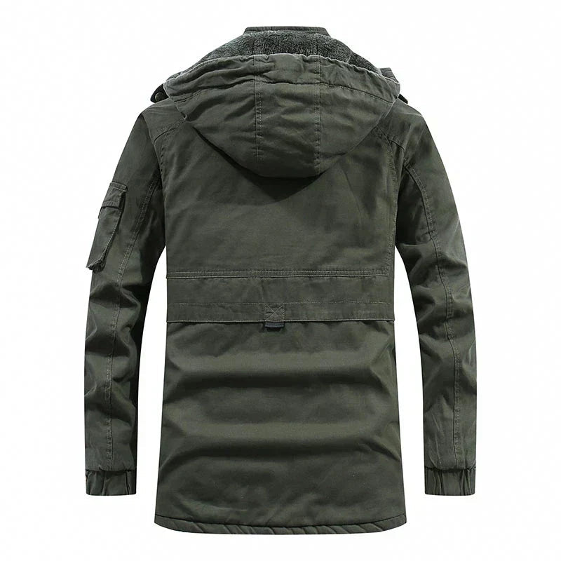 Chaqueta de invierno para hombre con capucha y forro polar