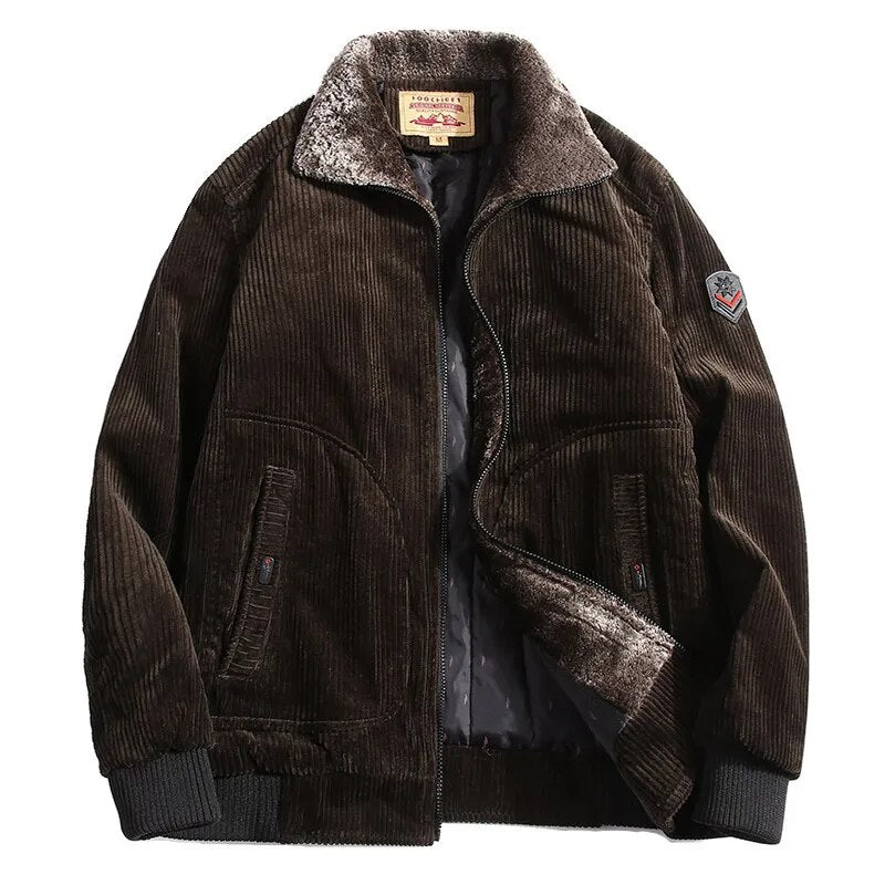 Chaqueta de pana clásica de invierno para hombre