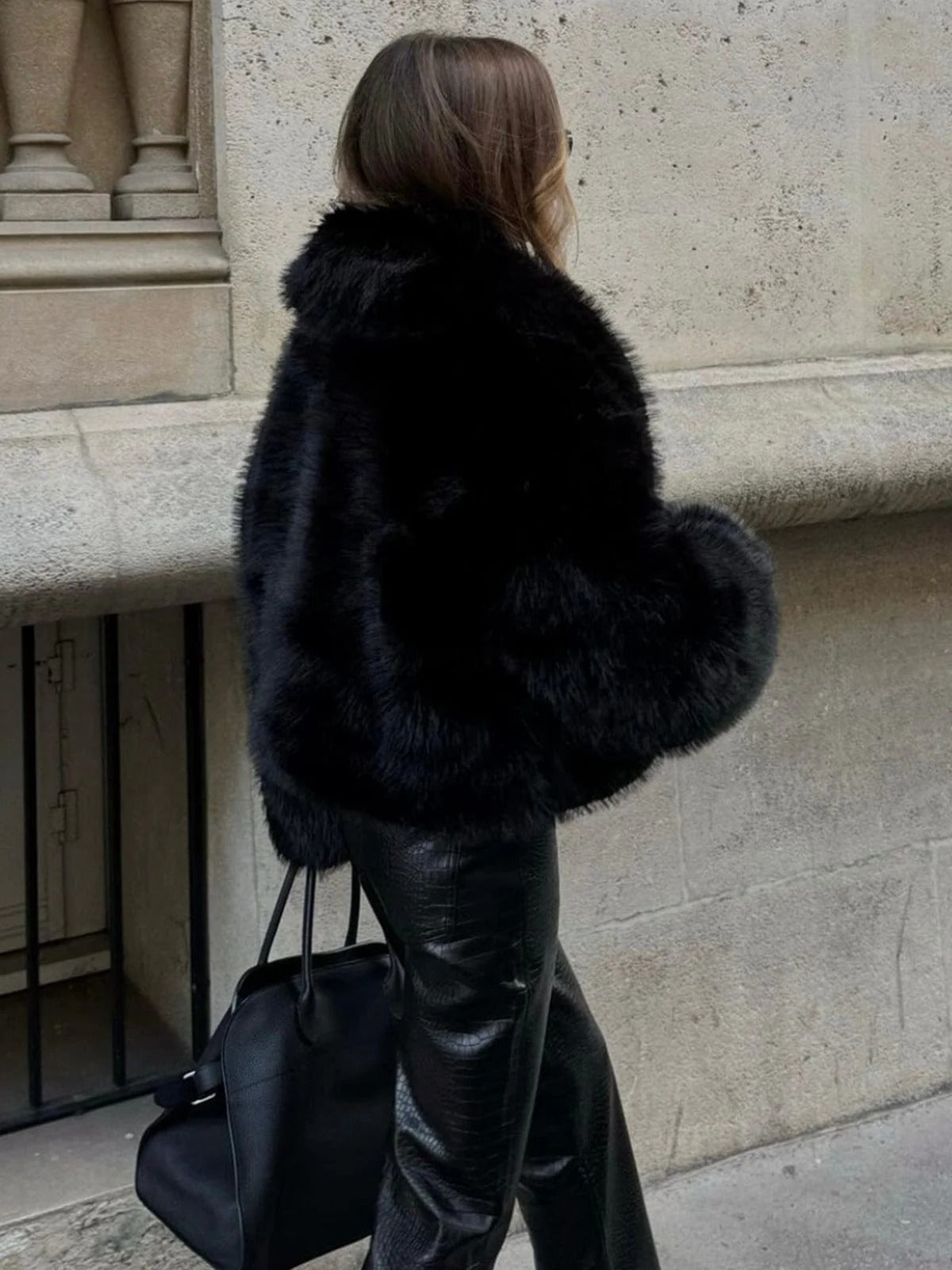Chaqueta de pelo oversized para mujer