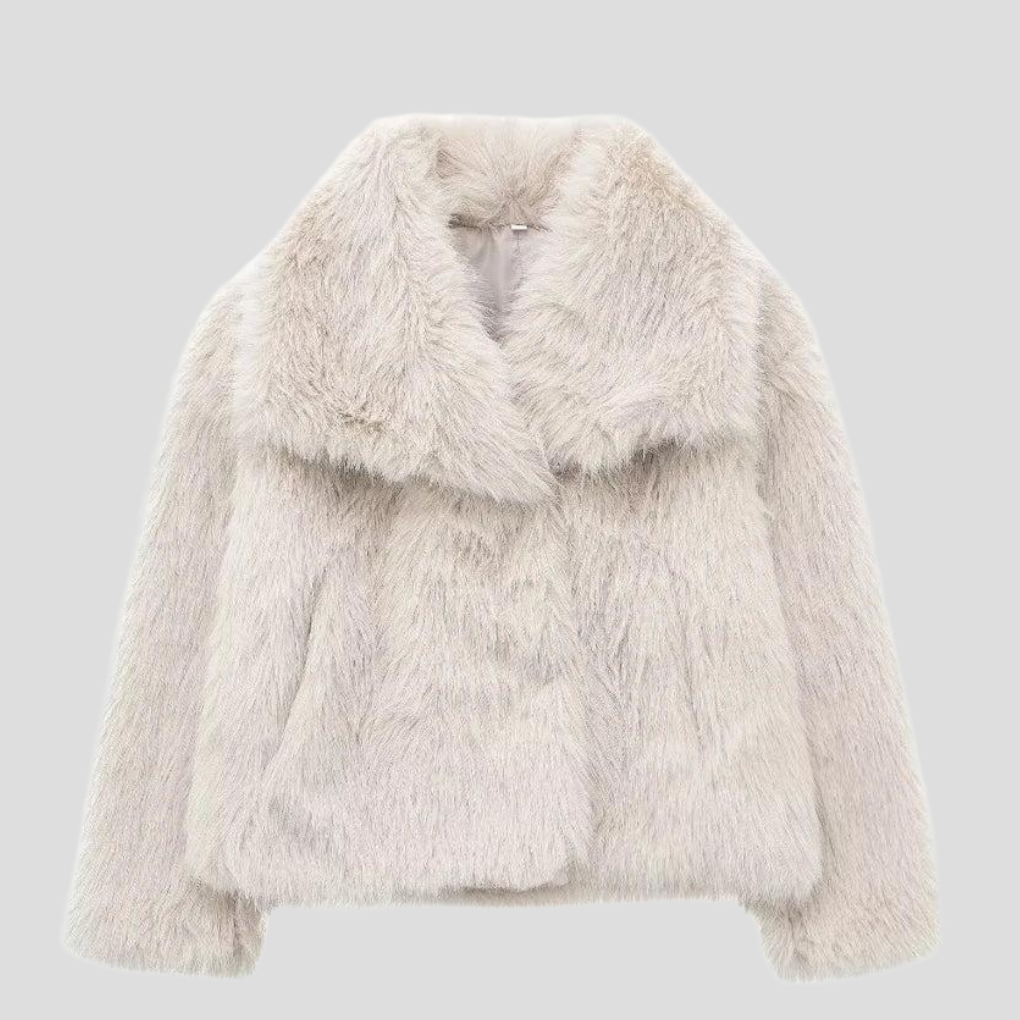 Chaqueta de pelo sintético para mujer