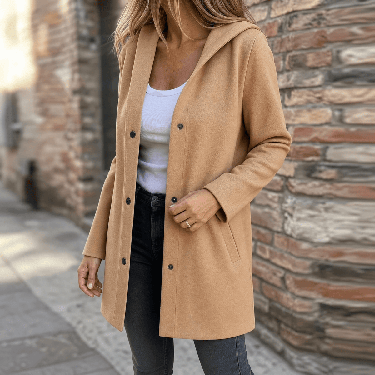 Chaqueta de punto con capucha para el día a día