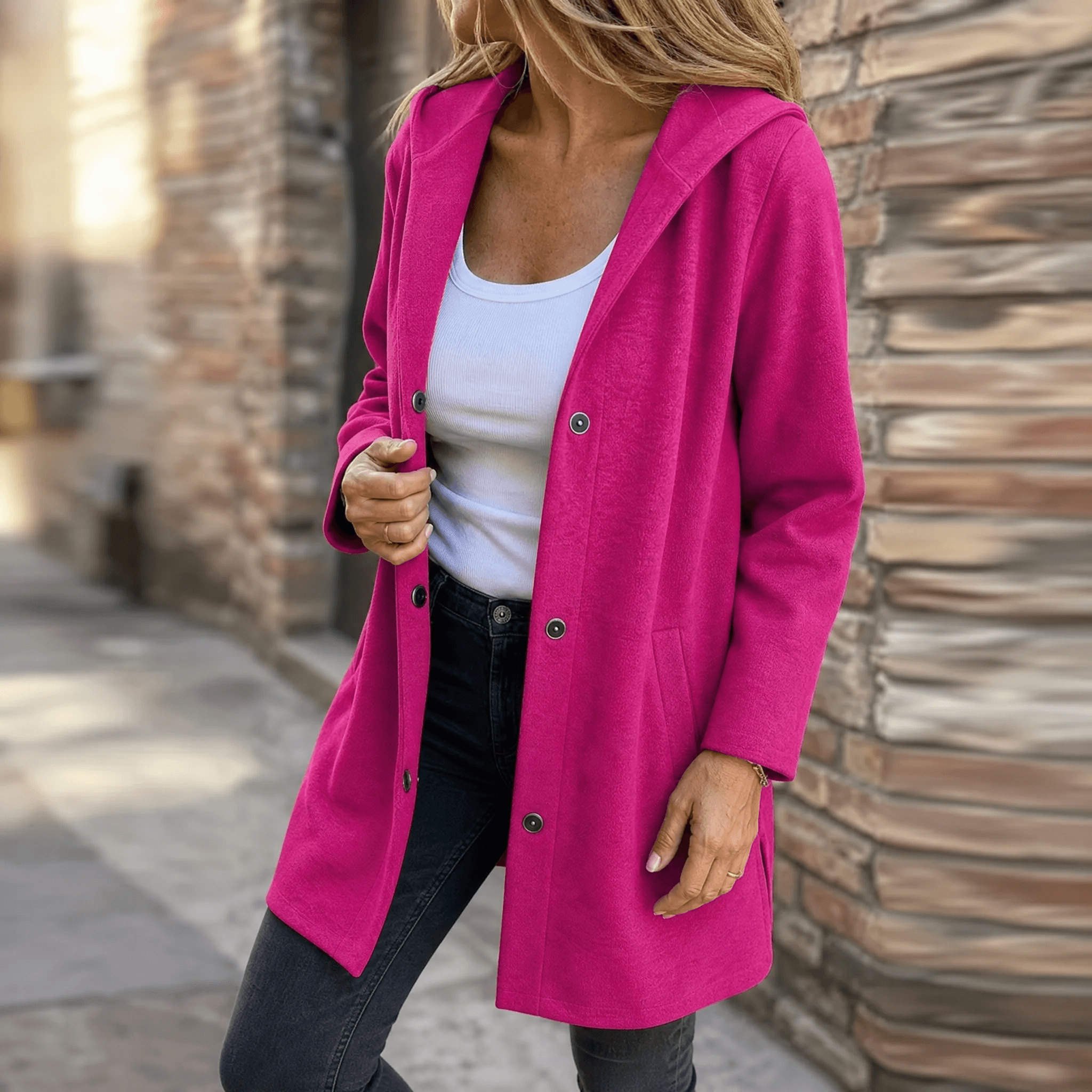 Chaqueta de punto con capucha para el día a día