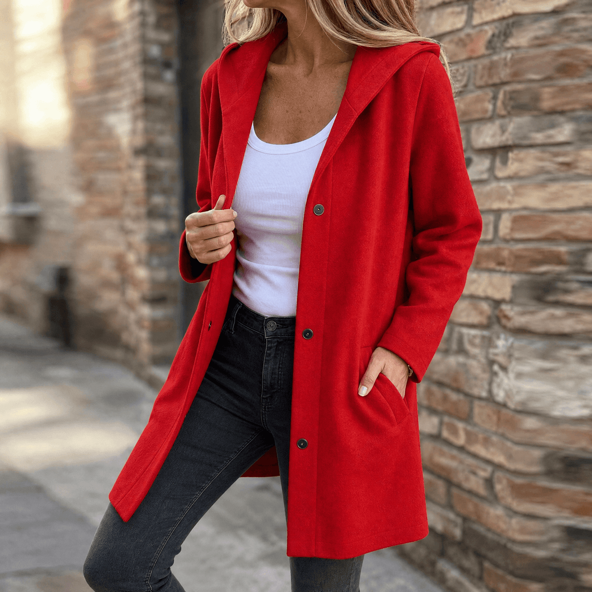 Chaqueta de punto con capucha para el día a día