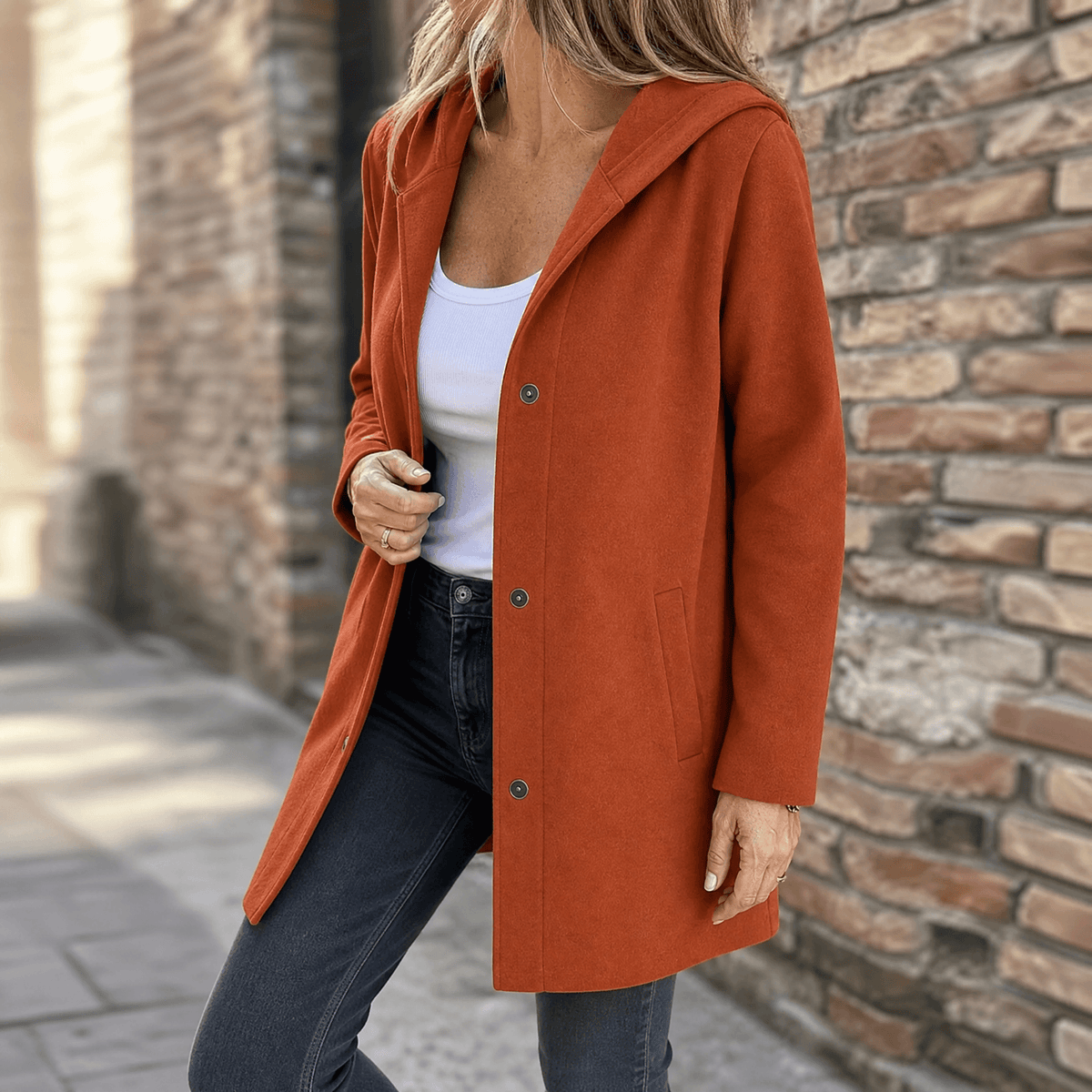 Chaqueta de punto con capucha para el día a día