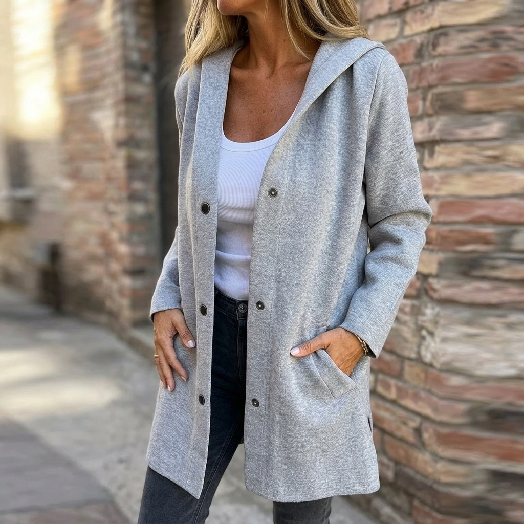 Chaqueta de punto con capucha para el día a día