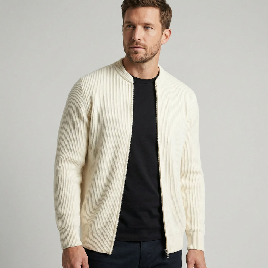 Chaqueta de punto con cremallera para hombre