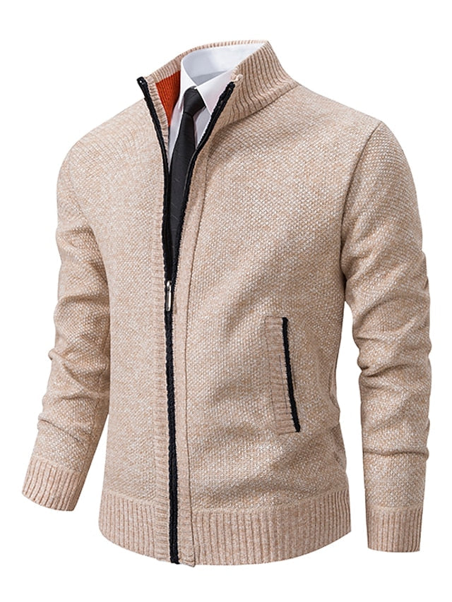 Chaqueta de punto con cremallera para hombre