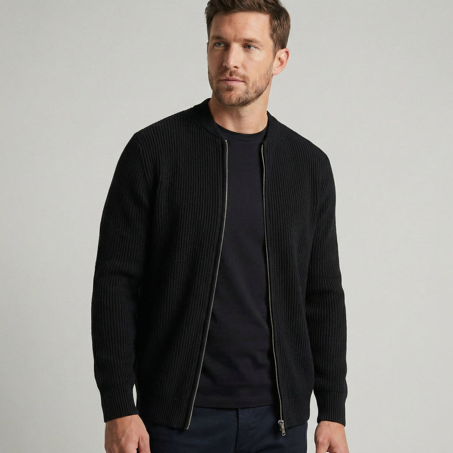 Chaqueta de punto con cremallera para hombre