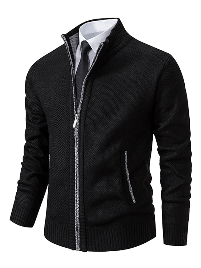 Chaqueta de punto con cremallera para hombre