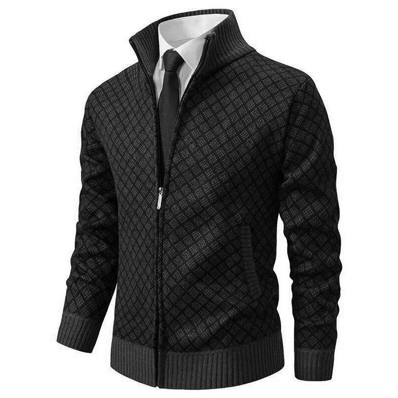 Chaqueta de punto jacquard suave para hombre