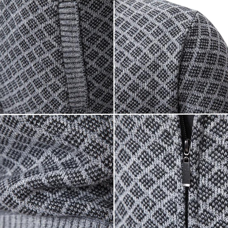 Chaqueta de punto jacquard suave para hombre