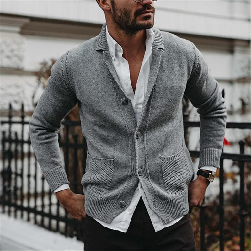 Chaqueta de punto para hombre con botones
