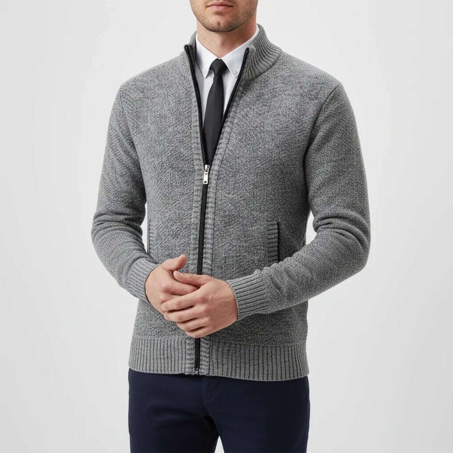 Chaqueta de punto para hombre con cremallera