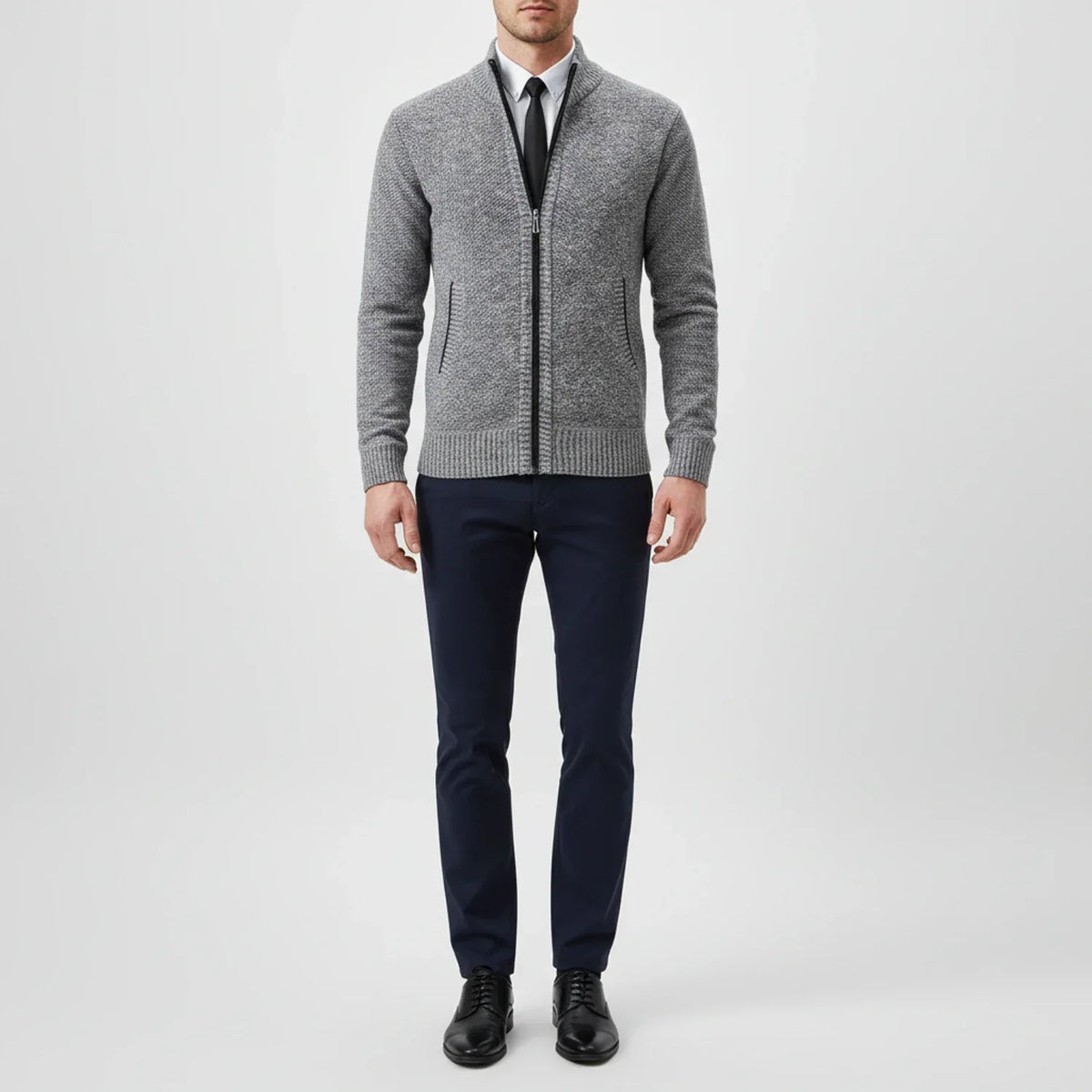 Chaqueta de punto para hombre con cremallera