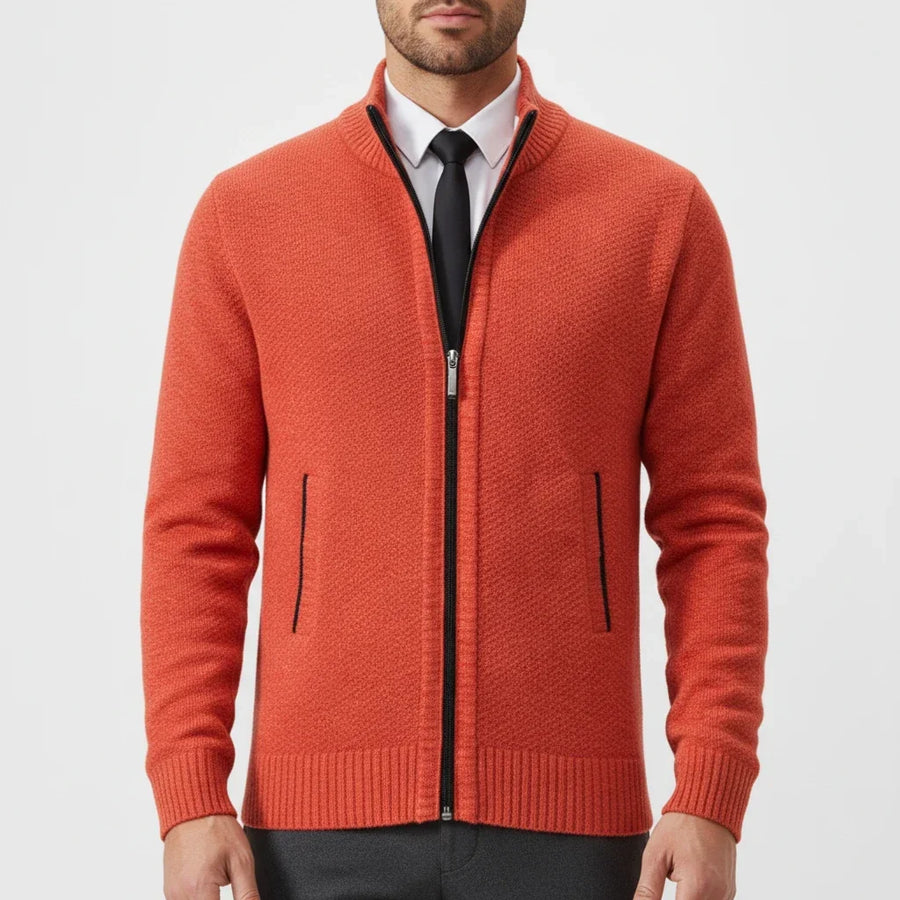 Chaqueta de punto para hombre con cremallera