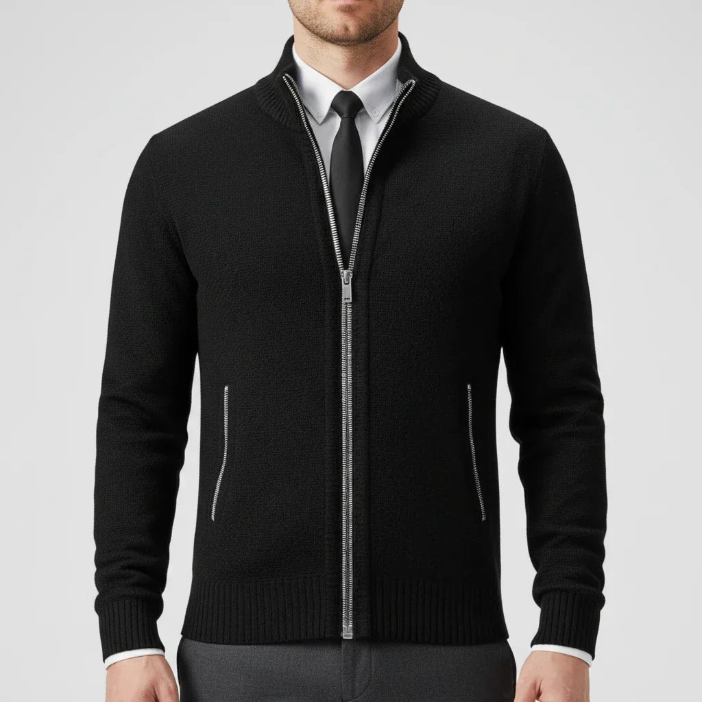 Chaqueta de punto para hombre con cremallera