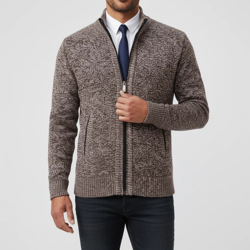Chaqueta de punto para hombre con cremallera