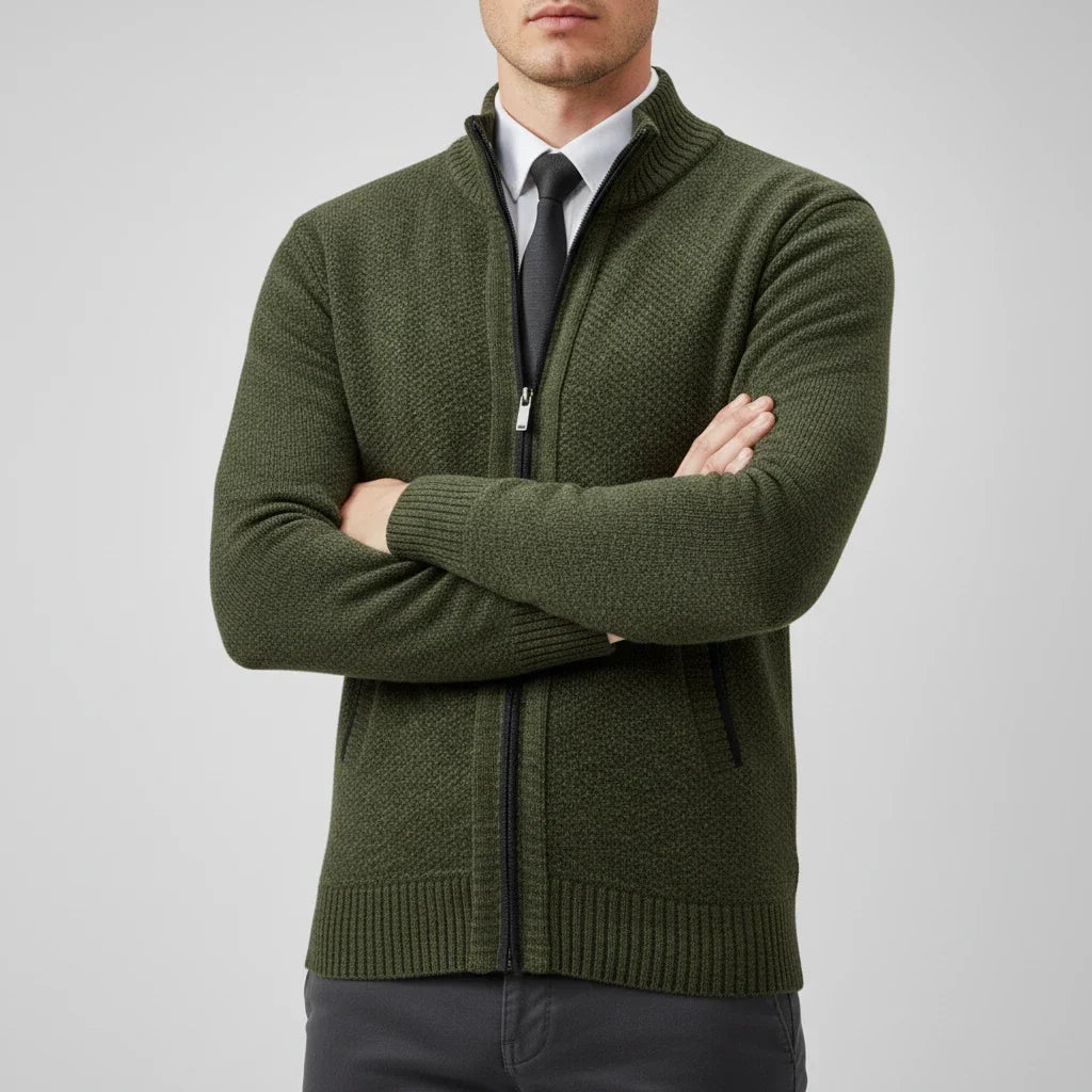 Chaqueta de punto para hombre con cremallera