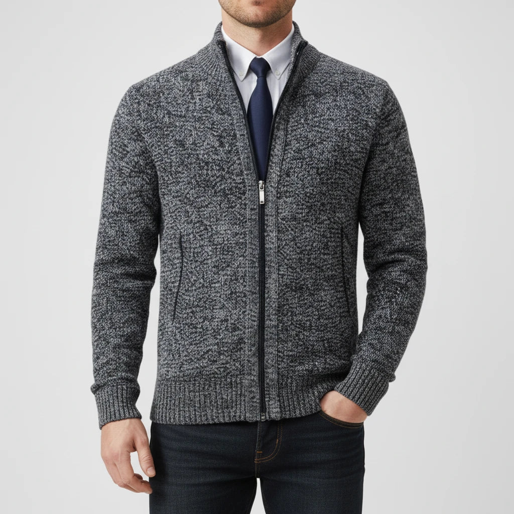 Chaqueta de punto para hombre con cremallera