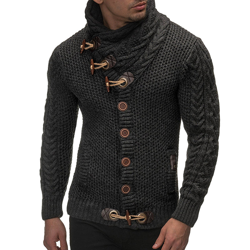 Chaqueta de Punto para Hombre con Cuello Alto | Chaqueta de Hombre Elegante y Casual