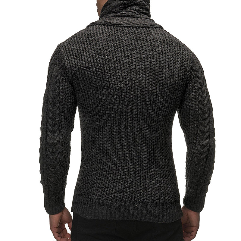 Chaqueta de Punto para Hombre con Cuello Alto | Chaqueta de Hombre Elegante y Casual