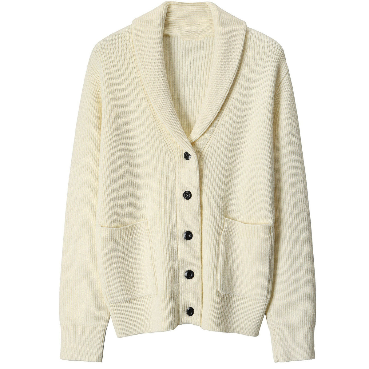 Chaqueta de punto para hombre con cuello chal