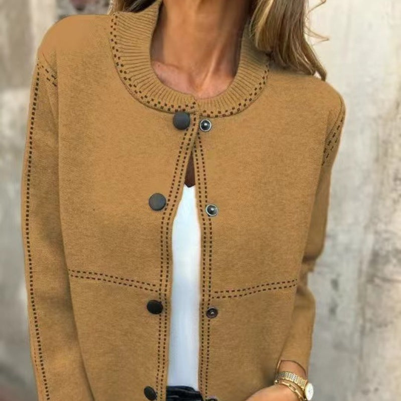 Chaqueta de punto para mujer con botones frontales