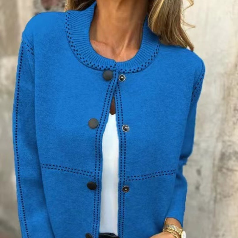 Chaqueta de punto para mujer con botones frontales