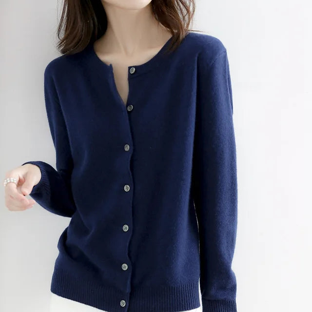 Chaqueta de punto suave con botones para mujer