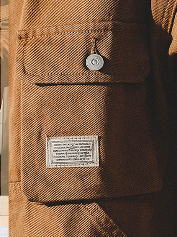 Chaqueta de trabajo cargo para hombre estilo vintage americano, chaqueta retro resistente de diseño clásico
