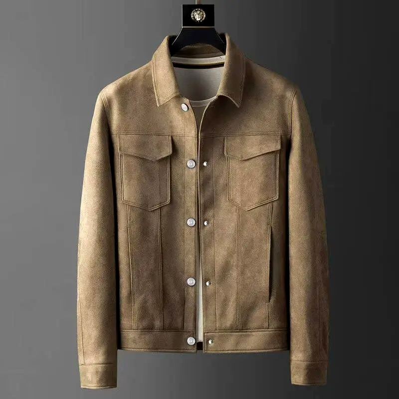 Chaqueta elegante de ante para hombre